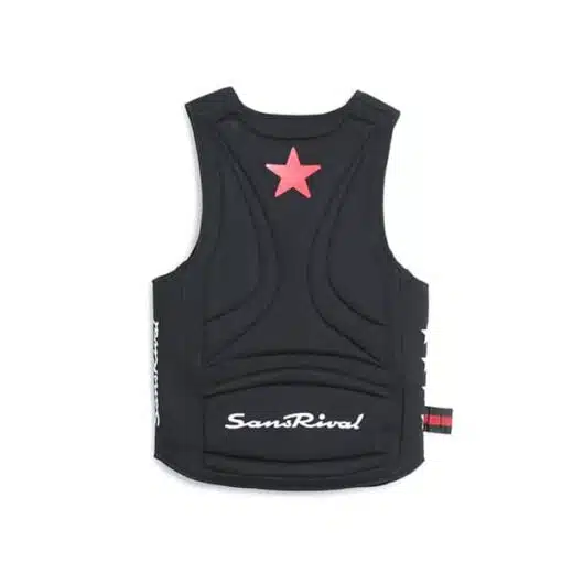 SansRival - PRO Neoprene Vest - watersport - waterski - color black - back - red star