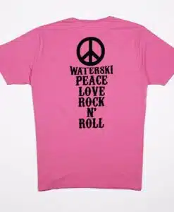 SansRival - t-shirt - peace - waterski - love - rock n'roll - color pink - back