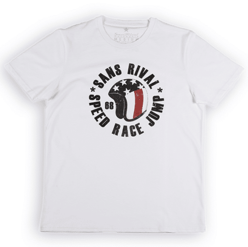 SansRival - t-shirt - helmet - speed race jump - color white