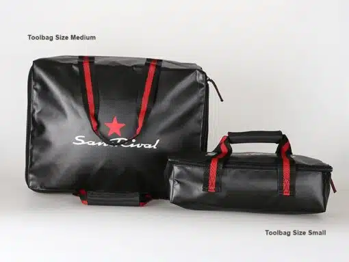 SansRival - toolbag - size small medium - watersport - accessory - color black red - red star