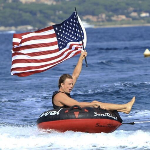 SansRival - water sports - tube - color black red - American flag